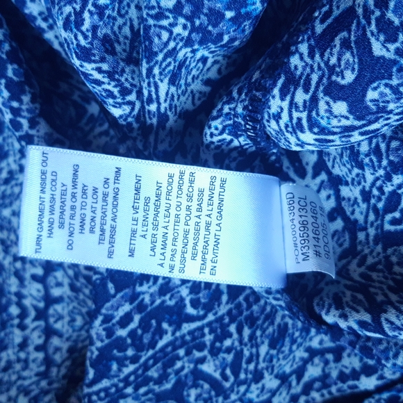 Cleo size S/M blue & white short sleeve lightweight cardigan - Picture 6 of 6